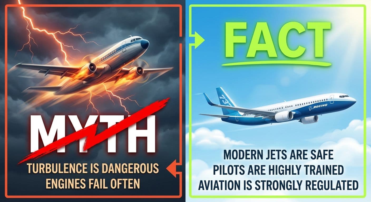 Aereo commerciale Boeing 737 che sfata i miti più comuni sull'aviazione