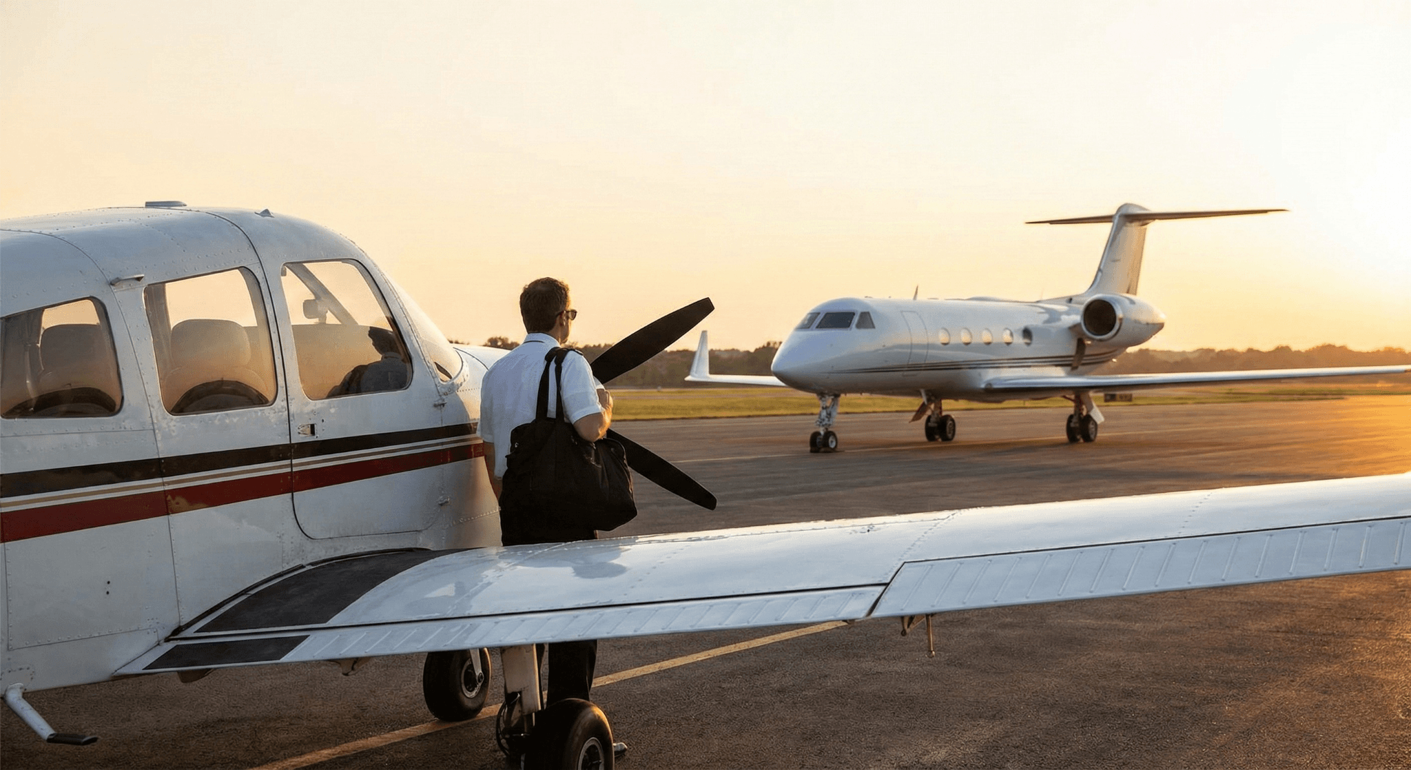 pilota-aereo-elica-jet-tramonto-jet-orientation